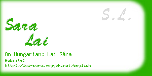 sara lai business card